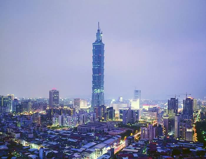 Taipei 101 Tower And Taipei City At Night