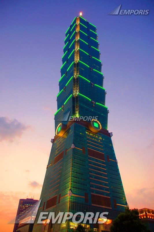 Taipei 101 Tower At Night View From Below