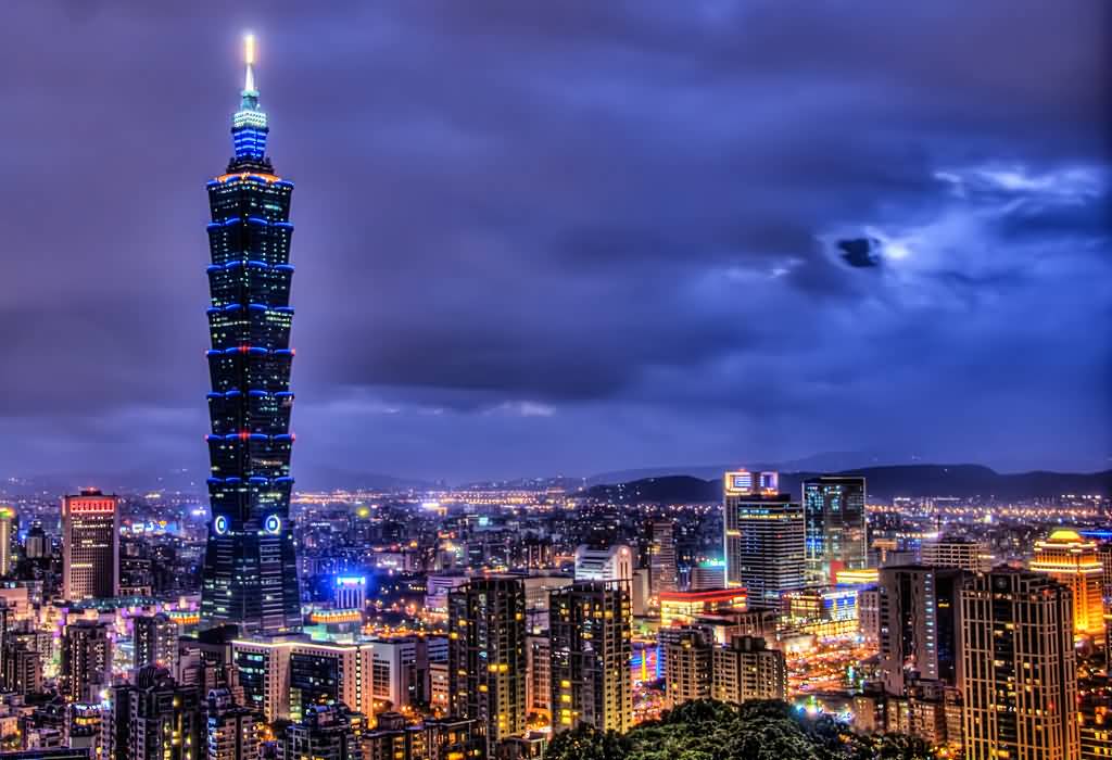 Taipei 101 Tower At Night