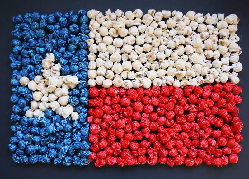 Texas Flag Made Of Popcorns On National Popcorn Day