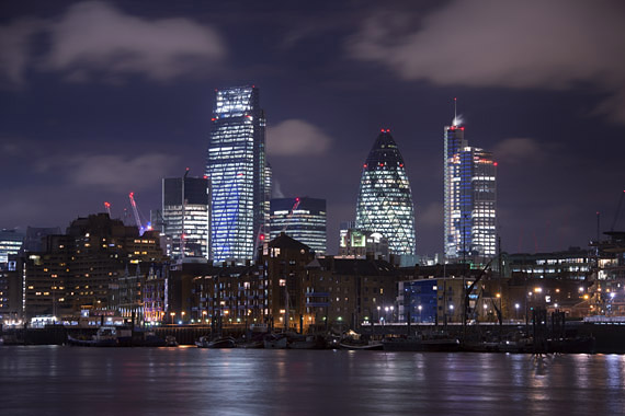 The Gherkin And Skylines Of London At Night