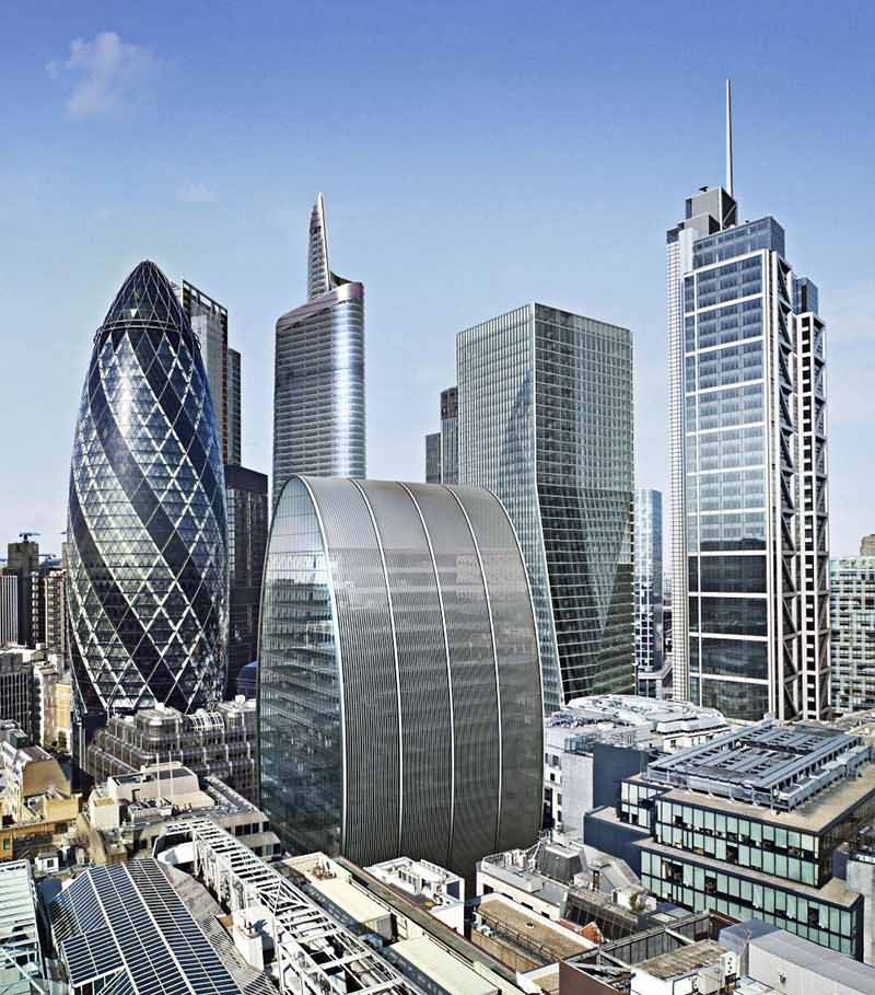 The Gherkin And Surrounding Buildings