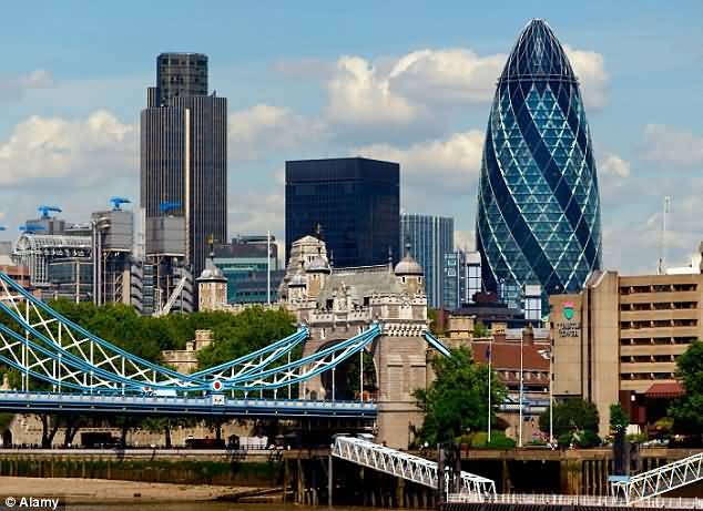 The Gherkin Stands Tall In The London Skyline