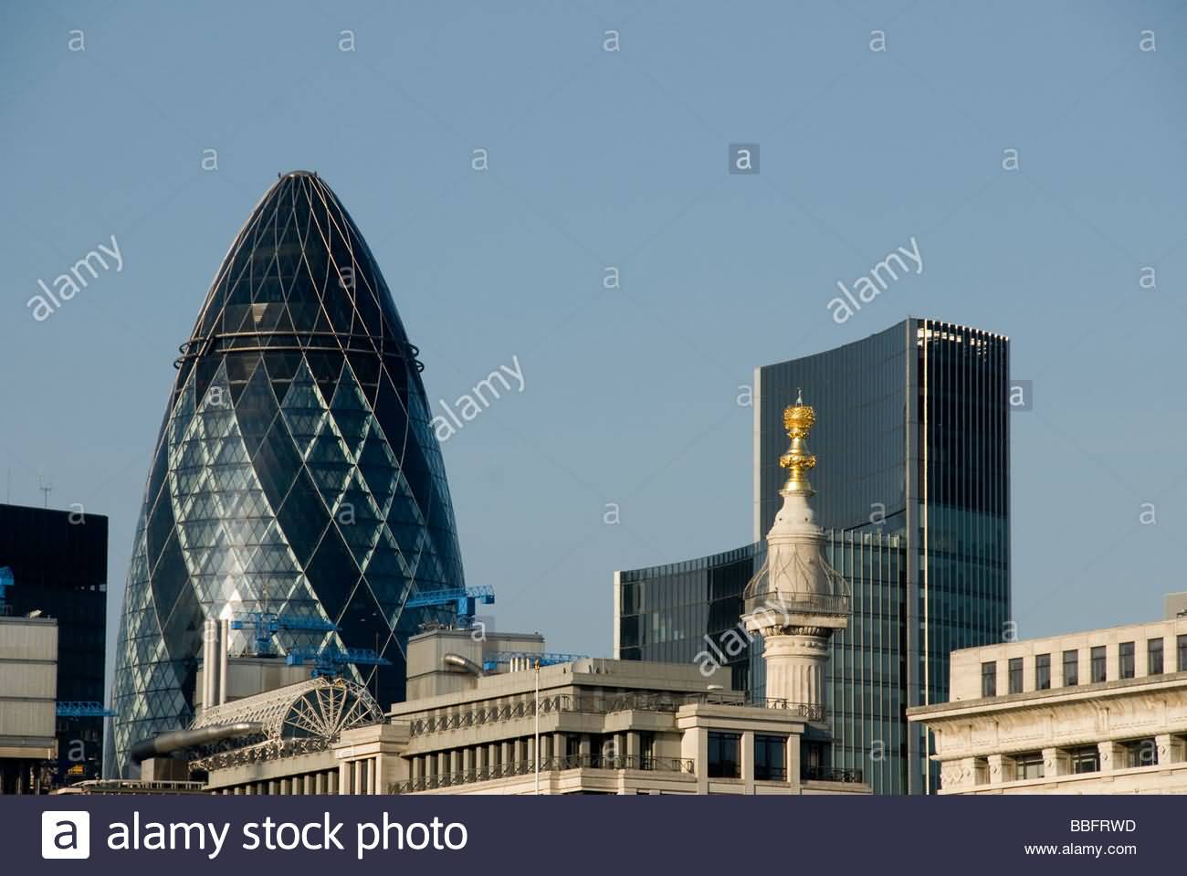 The Gherkin With Surrounding Buildings Of London