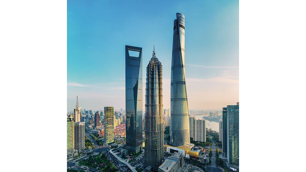 The Shanghai Tower With Jin Mao Tower And Shanghai World Financial Center