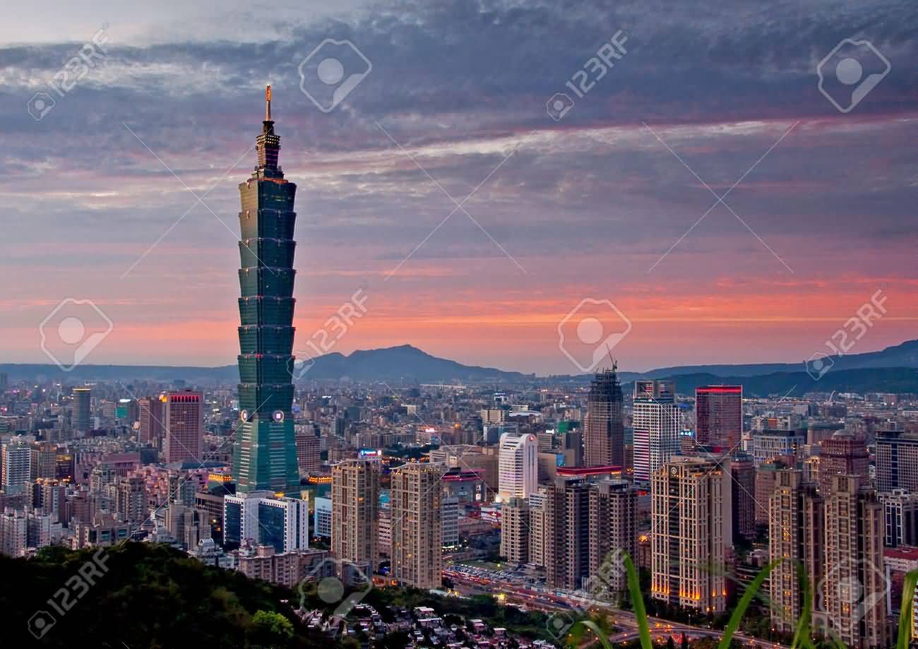 The Taipei 101 And Taipei Cityscape