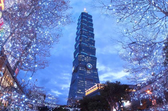 The Taipei 101 Tower View During Winter Evening