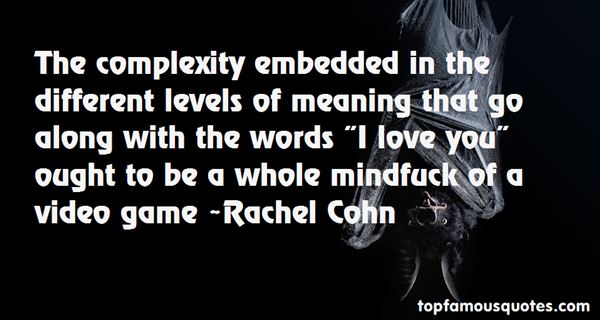 The complexity embedded in the different levels of meaning that go along with the words I love you ought to be a whole mindfuck of a vid… Rachel Cohn