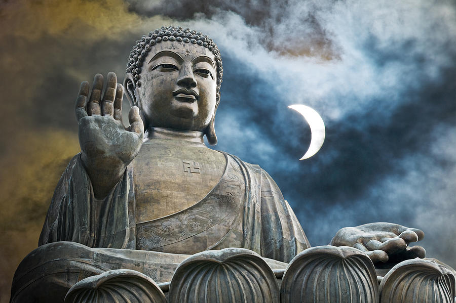 Tian Tan Buddha Statue With Half Moon View