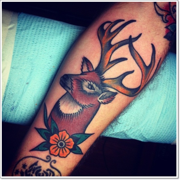 Traditional Deer Tattoo For Women