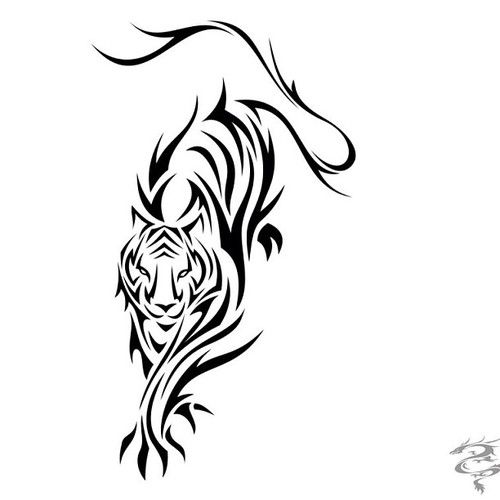 Tribal Tiger Tattoo Design Sample