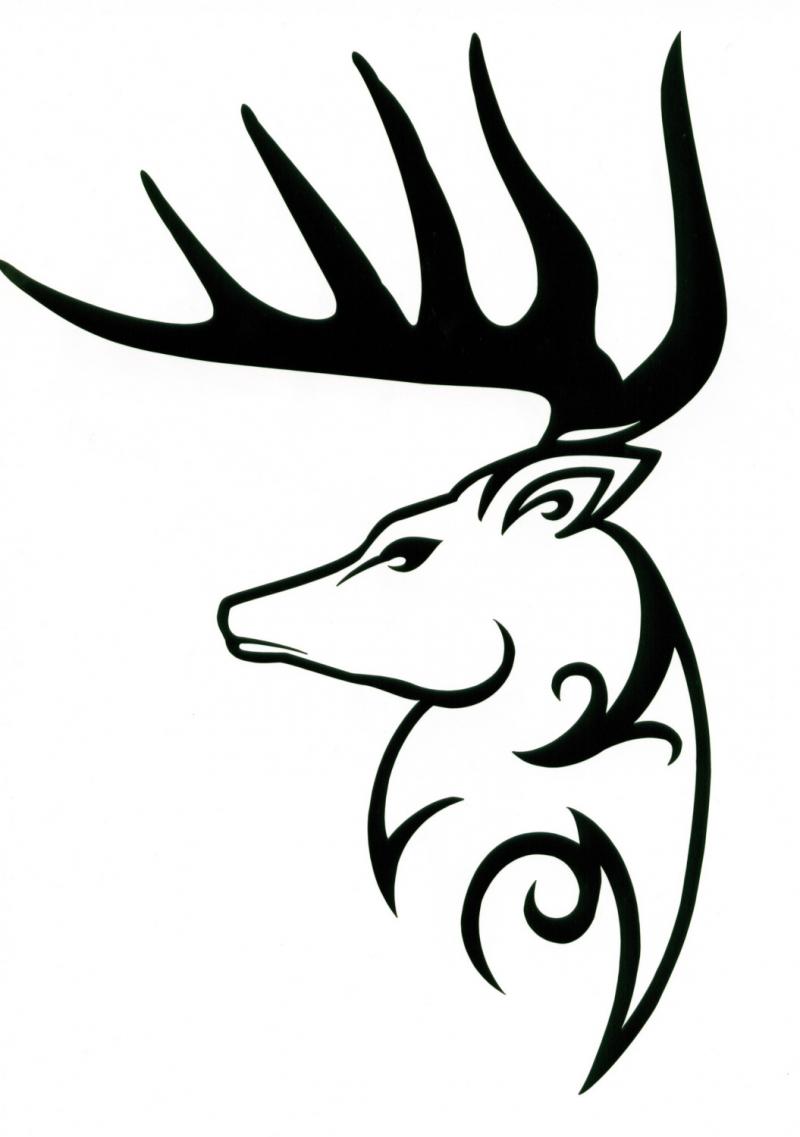 Unique Tribal Deer Tattoo Design