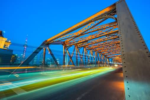 Vehicle Motion Lights At Waibaidu Bridge