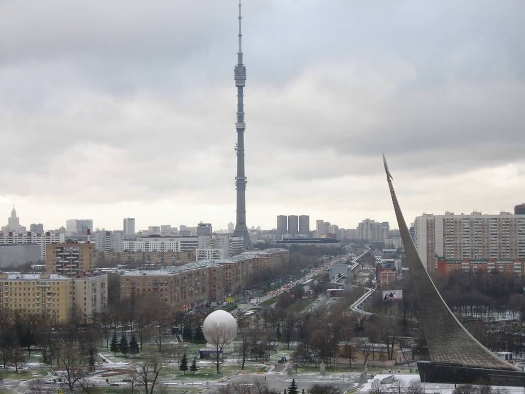 View Of Ostankino Tower In Moscow, Russia