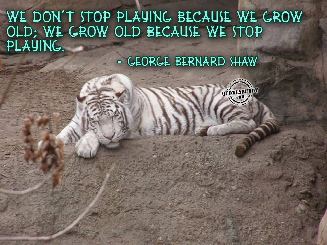 We don’t stop playing because we grow old; we grow old because we stop playing. George Bernard Shaw