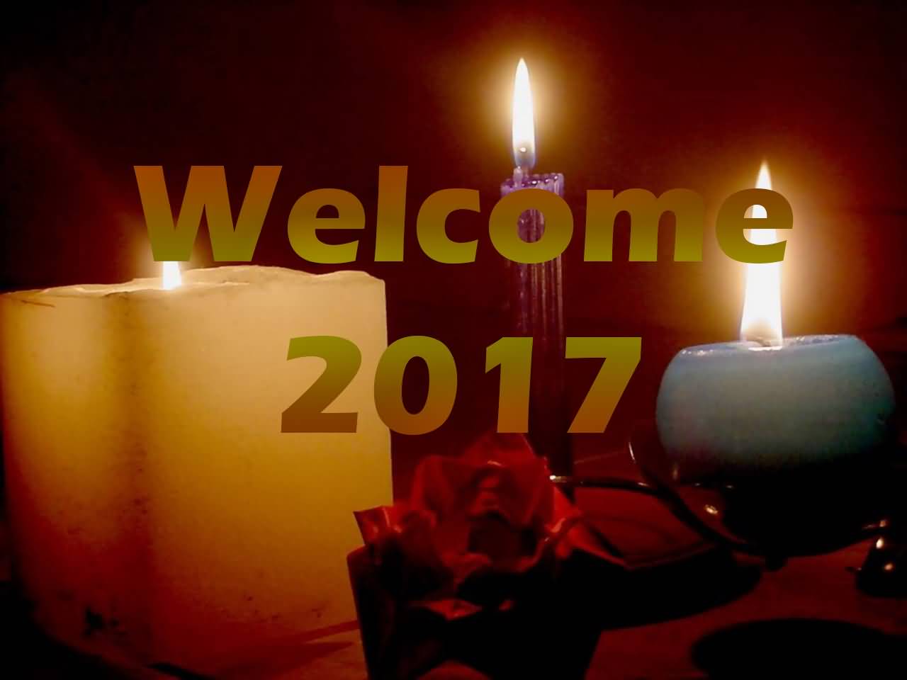 Welcome 2017 Happy New Year Candles Picture