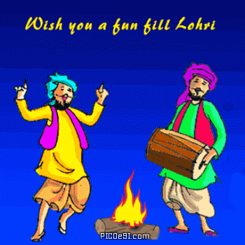 Wish You A Fun Fill Lohri Animated Ecard