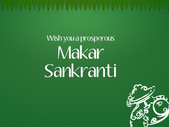 Wish You A Prosperous Makar Sankranti Green Greeting Card