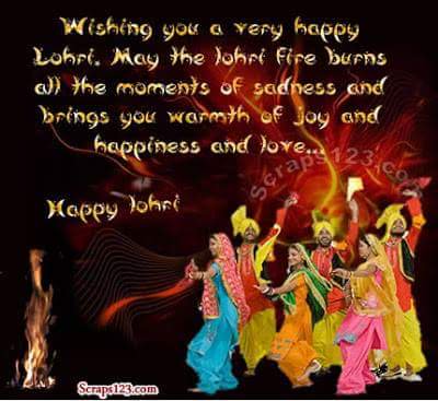 Wishing You A Very Happy Lohri. May The Lohri Fire Burns All The Moments Of Sadness And Brings You Warmth Of Joy And Happiness And Love Happy Lohri