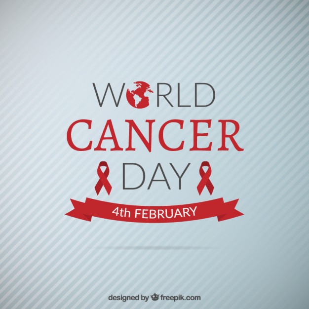 World Cancer Day 4th February Red Ribbon Vector