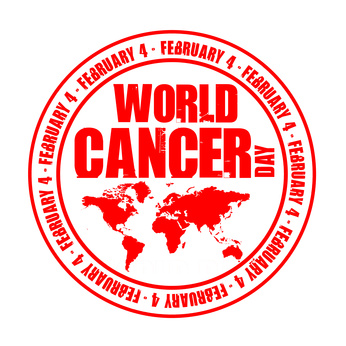 World Cancer Day February 4 Red Stamp