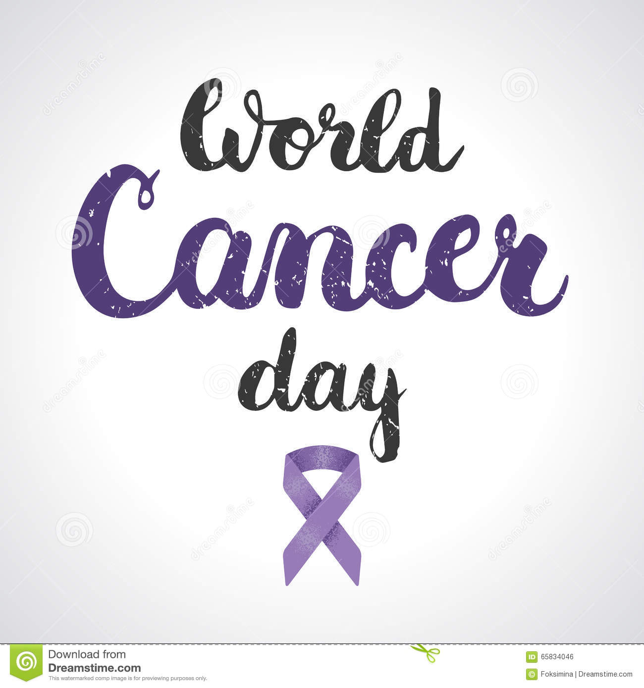 World Cancer Day Purple Ribbon Picture