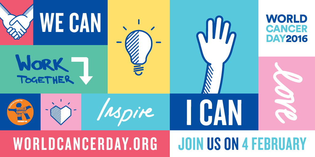 World Cancer Day We Can Work Together Poster