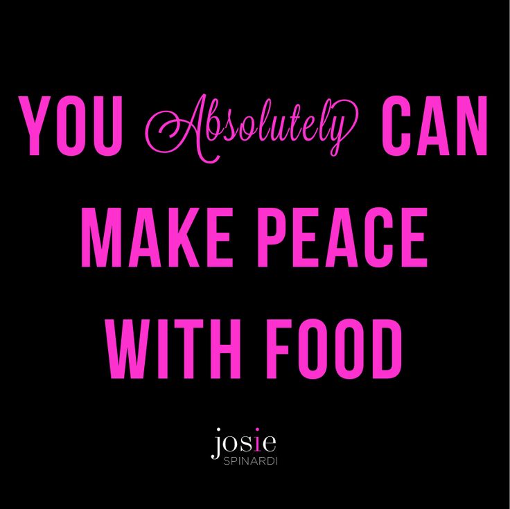 You absolutely can make peace with food