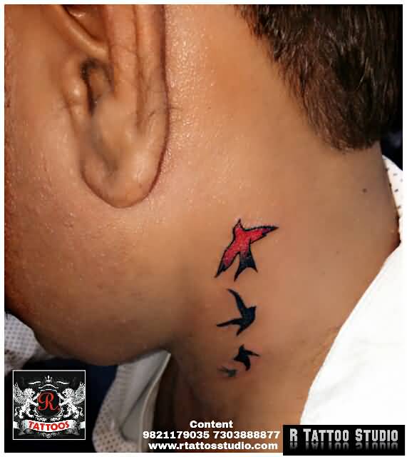 bird tattoos on neck
