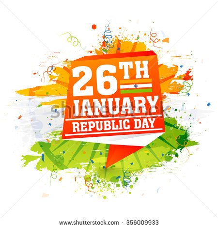 26th January Republic Day Saffron And Green Color Splash Background