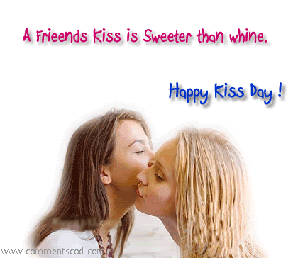 A Friends Kiss Is Sweeter Than Whine Happy Kiss Day Animated Picture
