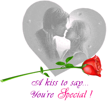A Kiss To Say You're Special Happy Kiss Day Animated Ecard