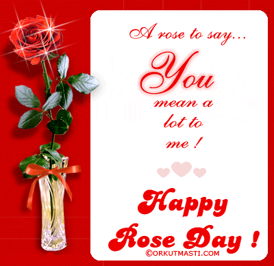 A Rose To Say You Mean A Lot To Me Happy Rose Day Glitter Ecard