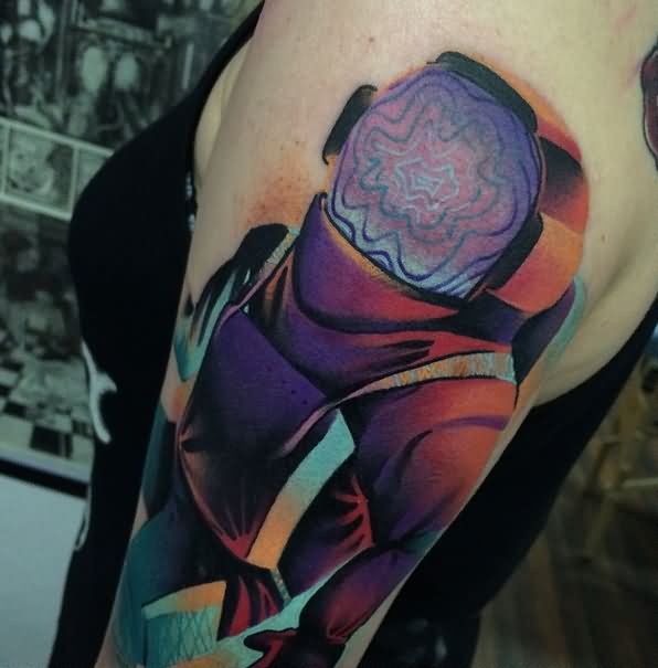 Abstract Astronaut Tattoo On Women Left Half Sleeve By Giena Todryk