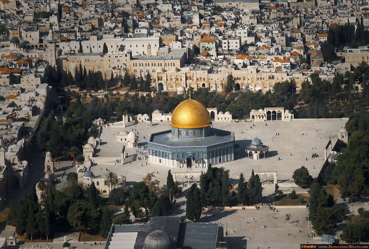 Adorable Aerial View Of The Dome Of The Rock