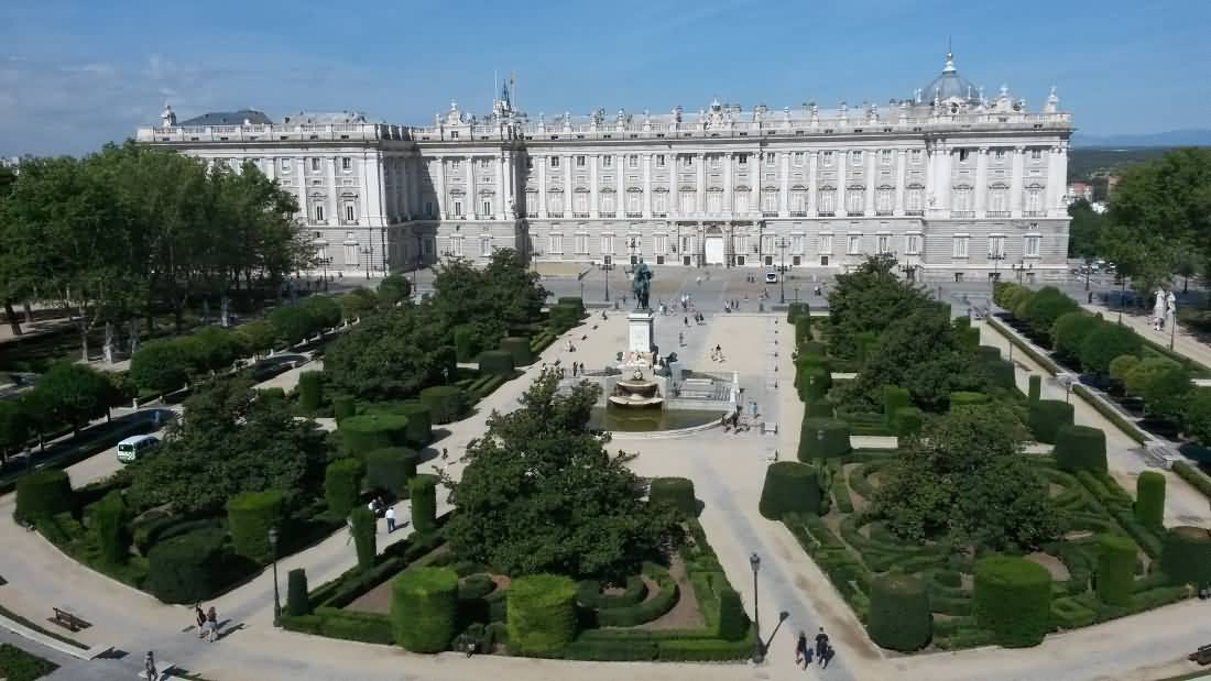 Aerial View Of The Royal Palace Of Madrid