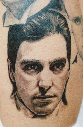 Al Pacino Face Tattoo Design By Tom Renshaw