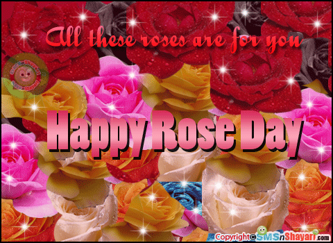 All These Roses Are For You Happy Rose Day Glitter
