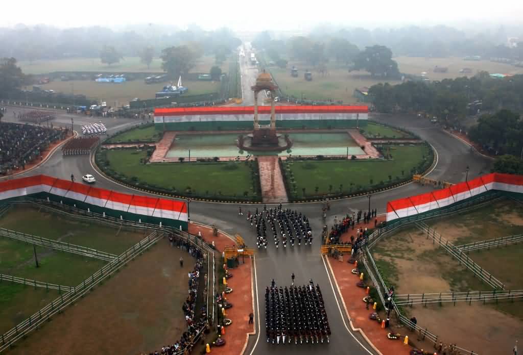 Amazing Aerial View Of The Republic Day Parade At Rajpath