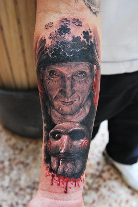 Amazing Jigsaw Tattoo On Left Forearm By Fredy
