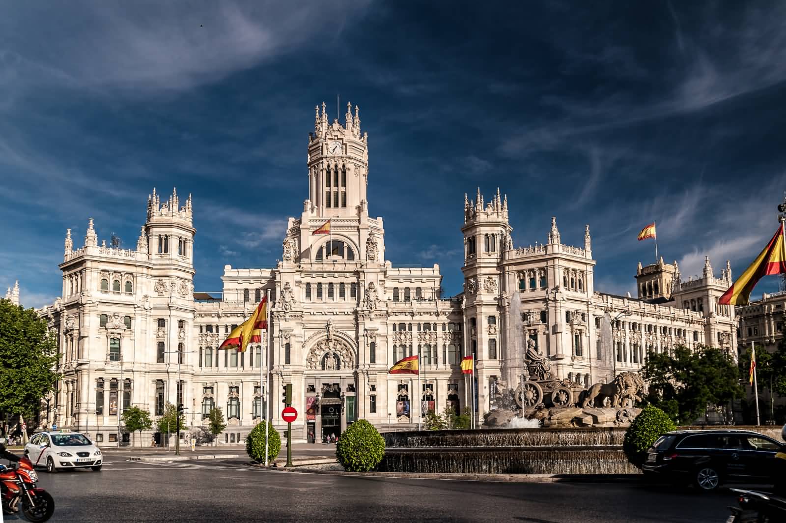 Amazing View Of The Cybele Palace In Madrid