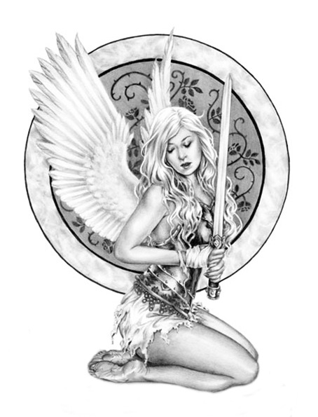 Angel Girl Tattoo Design