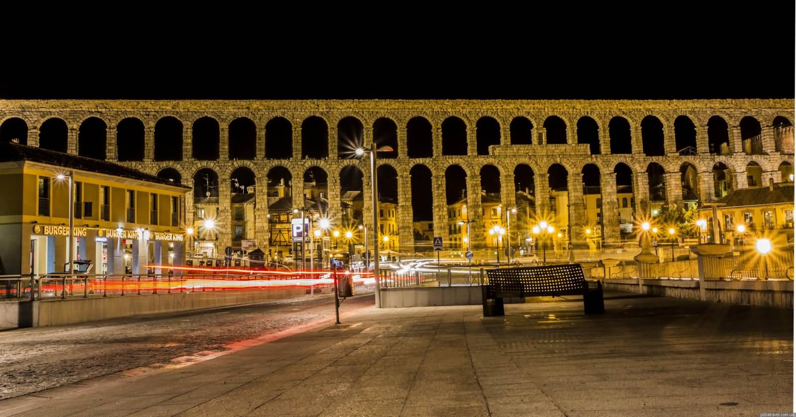 Aqueduct Of Segovia At Night