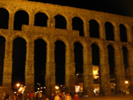 Aqueduct Of Segovia Illuminated By Night