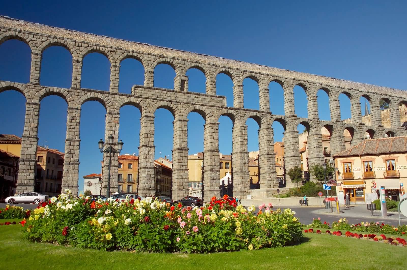 Aqueduct Of Segovia View From Garden