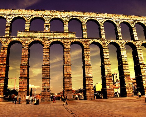 Aqueduct of Segovia In Spain