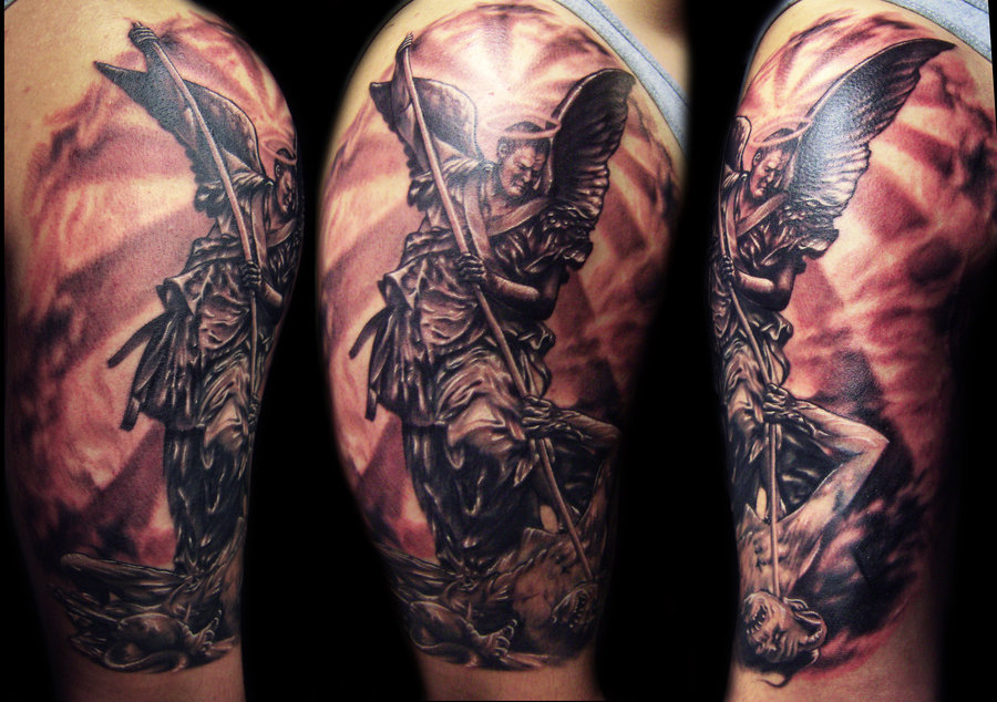 ArchAngel Tattoo on Right Half Sleeve For Men