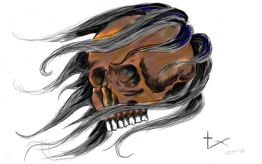Attractive Skull Tattoo Design By Tyler Bishop