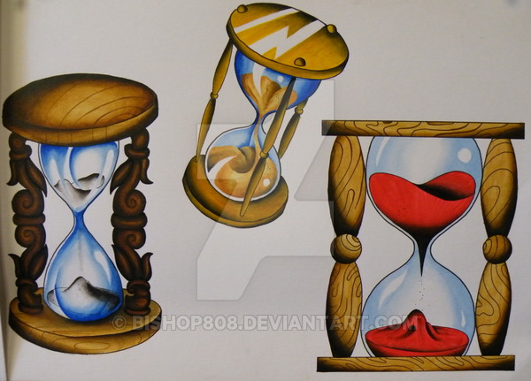 Attractive Three Hourglass Tattoo Design