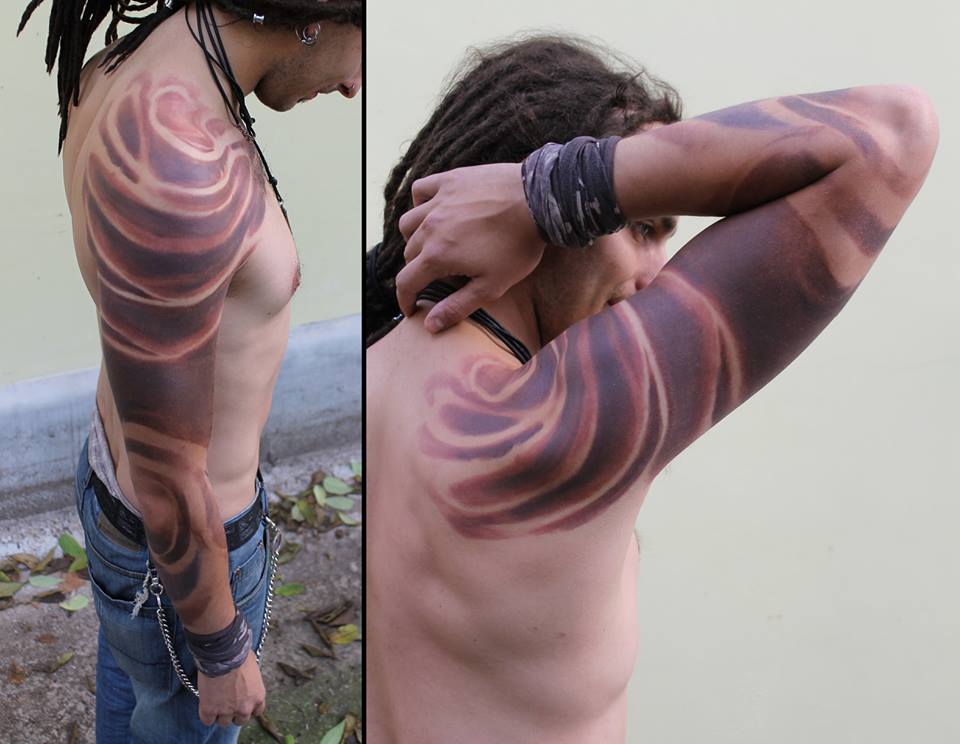 Awesome Abstract Tattoo On Man Right Full Sleeve